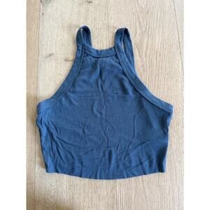 Talentless - Womens Ribbed Halter Tank in Steel Grey